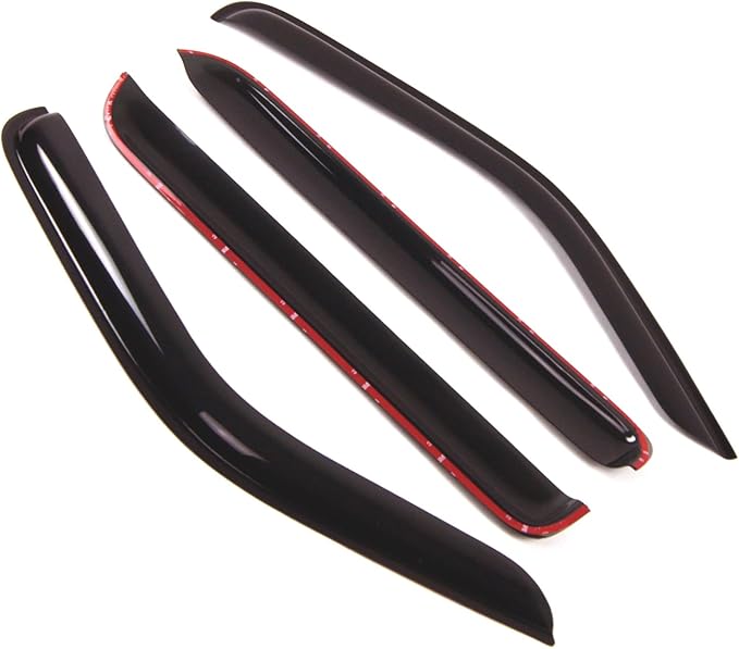 Tuningpros WD2-123 Dark Smoke 4 Pcs Set Window Visor (Outside Mount) Deflector Rain Guard Compatible with 2007-2011 Dodge Nitro