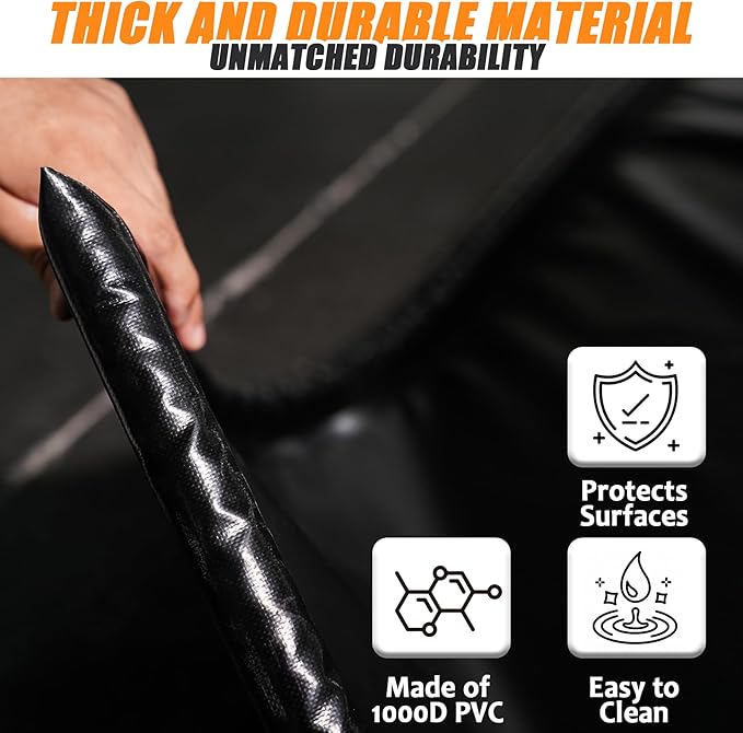 Garage Floor Mat Easy to Clean 8'6"x22' Heavy-Duty PVCContainment Mat with Waterproof Containment Protection for Cars SUVs Trucks Parking Garages Non-Slip Durable Containment Mat Multiple