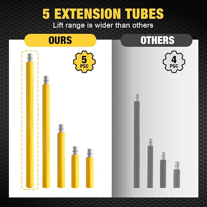 YELLOW JACKET 4 ton Porta Power Kit Hydraulic Ram Jack Pusher Puller Auto Body Frame Repair Tool with Blow Mold Carrying Storage Case for Car Repair,Truck,Farm