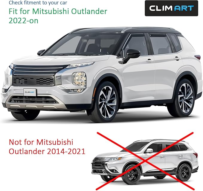 CLIM ART in-Channel Incredibly Durable Rain Guards for Mitsubishi Outlander 2022-2026, Original Window Deflectors, Vent Window Visors, Vent Deflector, 4 pcs. - 622479