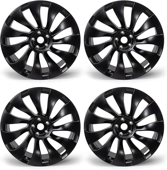 New 21" x 10.5'' Rear Aluminum Alloy Replacement for OE Wheel Rim Compatible with Model Y 2020–2023 (Only Fit for Rear Wheel) Staggered Setup for Performance Models, Set of 4