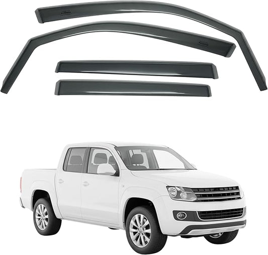 in-Channel Car Window Rain Guard Compatible with Volkswa Amarok (2012+) 4pcs, Taiwan Made Precise & Transparent Car Wind Deflectors No Water Leakage Visors