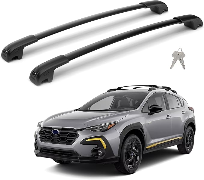 300LBS Lockable Roof Rack Cross Bars for 2018-2023 Crosstrek /2017-2023 Impreza, Heavy Duty Aluminum Anti-Corrosion Cross Bar Fit Luggage Luggage Kayaks Bicycles Snowboard with Raised Side Rails