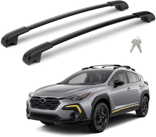 300LBS Lockable Roof Rack Cross Bars for 2018-2023 Crosstrek /2017-2023 Impreza, Heavy Duty Aluminum Anti-Corrosion Cross Bar Fit Luggage Luggage Kayaks Bicycles Snowboard with Raised Side Rails
