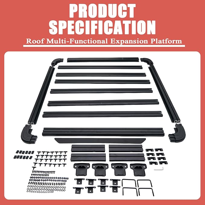 300lbs Load Capacity | Roof Multi-Functional Expansion Platform & Storage Box Compatible with Toyota Sequoia 2023 2024 2025 2026 | Roof Rack Carrier Cargo Basket Toolbox