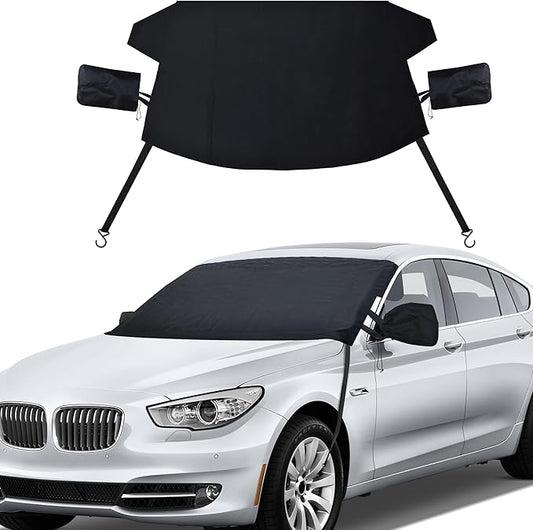 EcoNour Ultimate Windshield Cover for Snow and Ice | Car Windshield Snow Cover for All-Weather Protection | UV Resistant, Windproof Sunshade, Wiper & Mirror for Cars