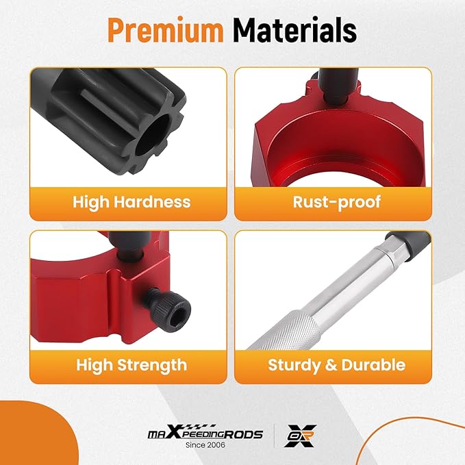 maXpeedingrods J-42083 Automatic Timing Pin & 9U-7227 Injector Height Adjustment Gauge Tool & Engine Barring Socket for Caterpillar CAT 3406E C-15 C-16, (3 PCS)