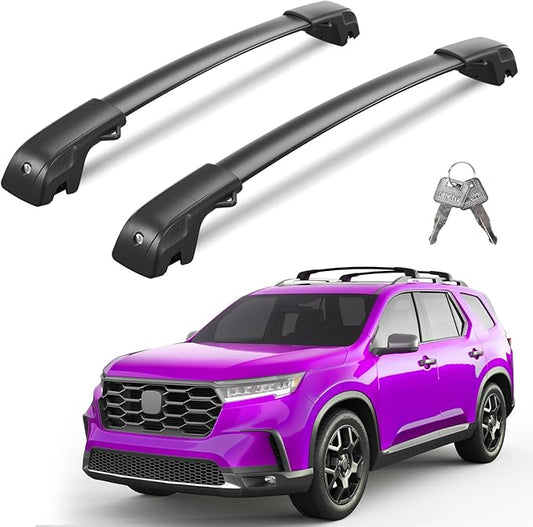 300lbs Lockable Roof Rack Cross Bars Compatible with Honda Pilot 2023 2024 2025 2026 Sport Touring Trailsport Elite (Not for LX and EX-L), Heavy Duty Aluminum Roof Rails Crossbars Rooftop