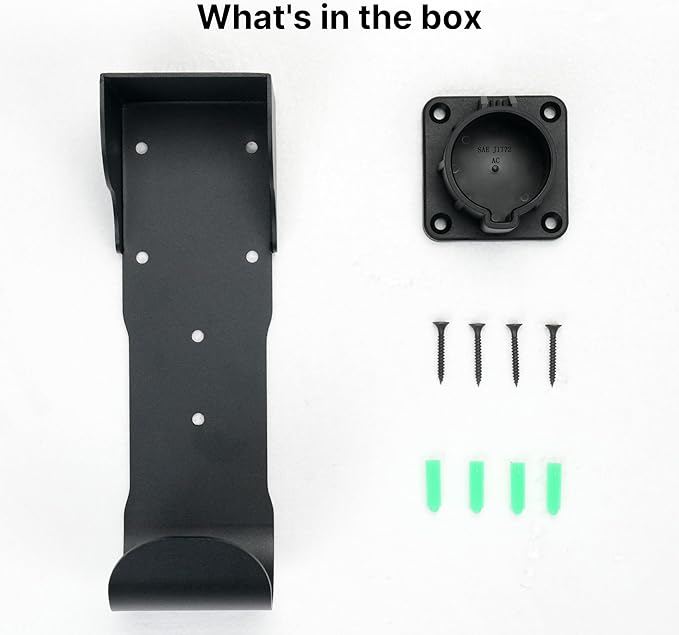 Autel EV Charger Holder, Wall-Mount Connector Nozzle Holster Dock with J-Hook for SAE J1772, Electric Car Charger Cable Organizer, Space Saving