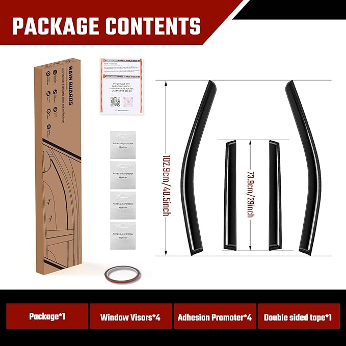 Rain Guards Fit for Jeep Grand Cherokee 2011-2022, Extra Durable Tape-on Side Window Deflectors, Wind Deflectors, Grand Cherokee Rain Guard Black 4 PCS