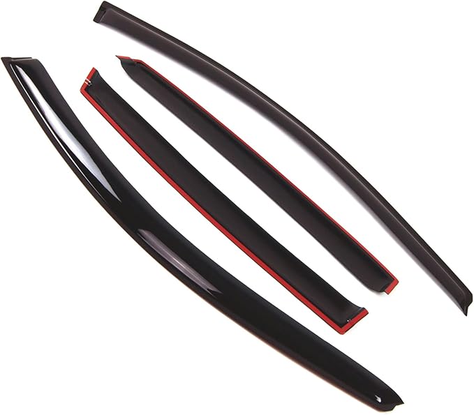 TuningPros Outside Mount Window Vent Visors Rain Guards Compatible with Honda CR-V 2007-2011 | Side Window Wind Deflectors Rain Shields | Smoke Tinted, 4 Pcs Set, DGWV-230