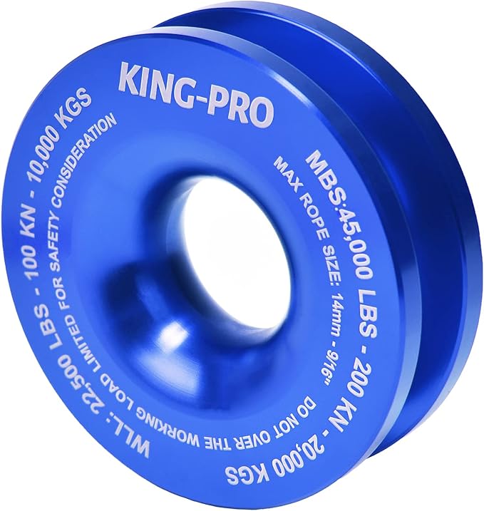 Snatch Recovery Ring, 45000 lbs Winch Snatch Block Pulley Towing Ring, for ATV UTV SUV Truck Off-Road Vehicle Towing Soft Shackle Recovery（Blue）