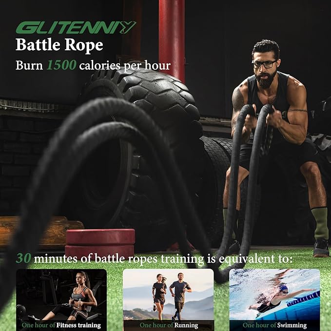 Battle Ropes Black Workout Rope 1.5inch Battle Ropes for Home Gym 30ft Exercise Ropes for Working Out Heavy Ropes for Exercise Training Weighted Rope Weighted Workout Rope Battle Rope