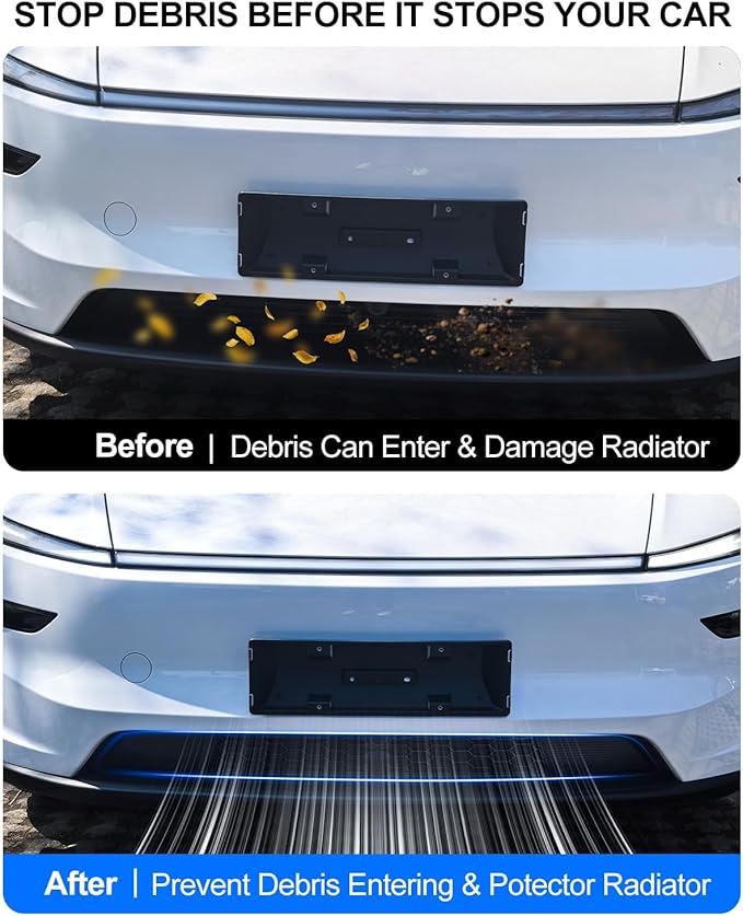 for Tesla Grille Mesh Inserts Model Y Juniper 2025 2026 Front Air Inlet Vent Grille Cover Replacement Vent Cover Model Y Accessories Abs Air Intake Protector Detachable Version