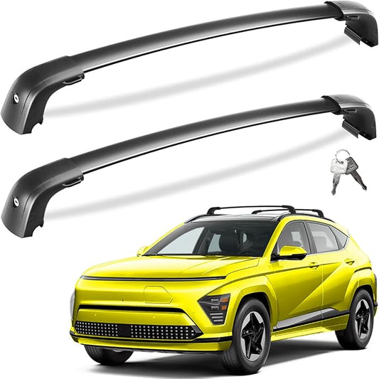 Tuyoung 220lbs Roof Rack Cross Bars Compatible with 2024 2025 2026 Hyundai Kona & Hyundai Kona Electric, Lockable Heavy Duty Aluminum Roof Rails Crossbars Black Rooftop Cargo Carrier Luggage