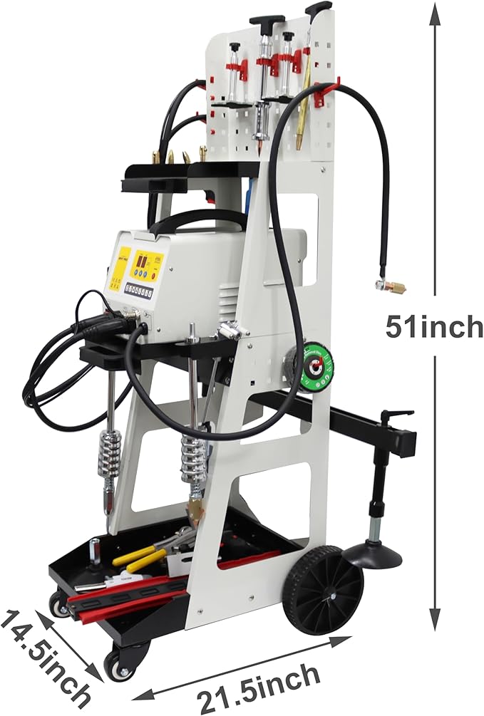 TECHTONGDA Spot Welder Dent Puller Repair Removal Kit for Steel Auto Body Dent Puller for Cars Sheet Metal Repair with Shelf 220V