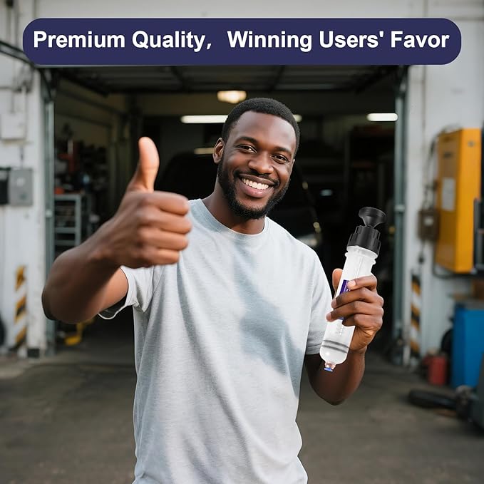 Fluid Extractor Pump, Manual Oil Extractor for Cars, ATVs & Lawn Mowers - Oil Transfer Pump with Flexible Hoses, Brake/Transmission Fluid Extractor, Oil Change Tools 7 oz (200 ml)