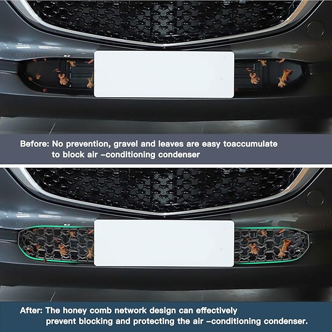 RUIYA CX30 Front Grill Mesh Inserts Trims for Mazda CX30 Accessories 2PCS Front Grille Guard Compatible with 2020 2021 2022 2023 2024 2025 Mazda CX30(320MM for CX30 Preferred Grilles)