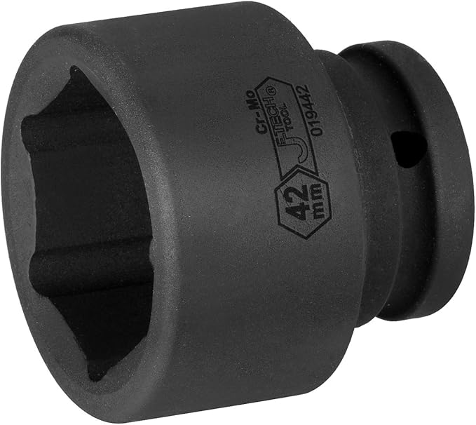 Jetech 3/4 Inch Drive 42mm Standard Impact Socket, Made with Chrome Molybdenum Alloy Steel, Heat Treated, 6-Point Design, Metric