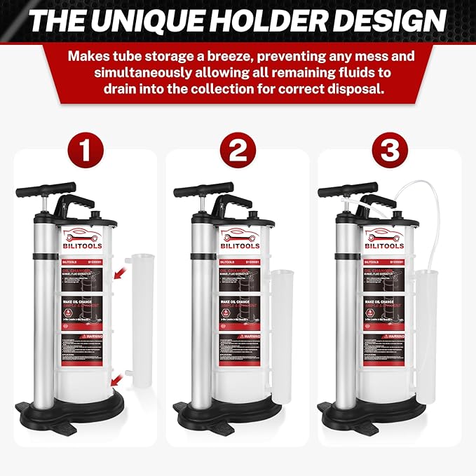 BILITOOLS 9L Manual Oil Extractor Pump, Vacuum Fluid Extractor for Automotive Engine Oil Change Large Capacity 2.4 Gallon for Boat Marine Jetski ect.