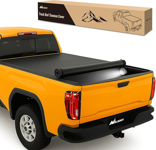 Nilight Soft Roll-Up Tonneau Cover Compatible with Chevy Silverado/GMC Sierra 2500 HD 3500 HD 2020 2021 2022 2023 2024 2025–6.9ft Truck Bed Cover