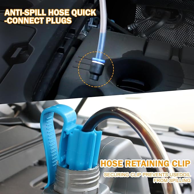 MILADO 12V 100W Electric Oil Change Extractor Pump,1-4L/min Portable Fluid Extractor Transfer Pump for Engine Oil, Diesel, Transmission Fluid, Gear Oil, for Boat, Car, Truck, Motorcycle, Lawnmower