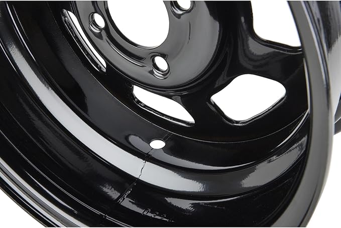 Bassett 15X7 DOT D-Hole 4x100 mm 4" BS Black Wheel w/Valve Stems