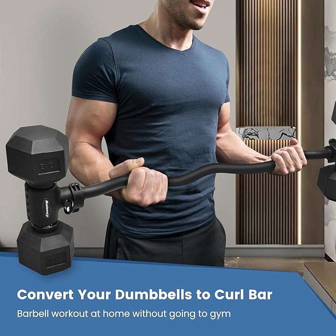 Dumbbell Converter, Convert Dumbbells to Barbell, Dumbbell Barbell Converter Bar, Balency Barbell Bar for Home Gym Workout, Adjustable Weight & Up to 200LB Capacity Weight Barbell for Weight Lifting