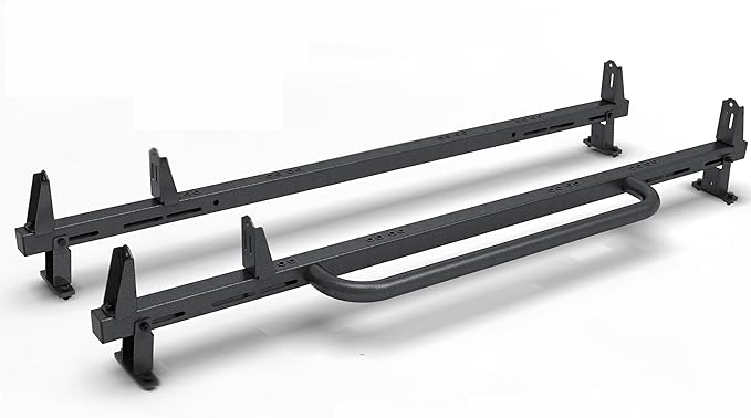 Universal 2 Bars Roof Ladder Rack 600 LBS Capacity Utility Adjustable Cross Bar with Stopper for Van Without Rain Gutter Fit for Kayak Canoe Ladder Lumber Pipes Cargo Carrier Accessories