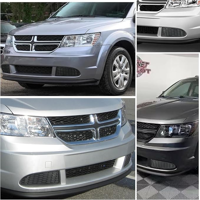2PC Fog Light Covers for Dodge Journey 2011-2020,1 Pair Left & Right,Black Bumper Grille Insert (Black Style)