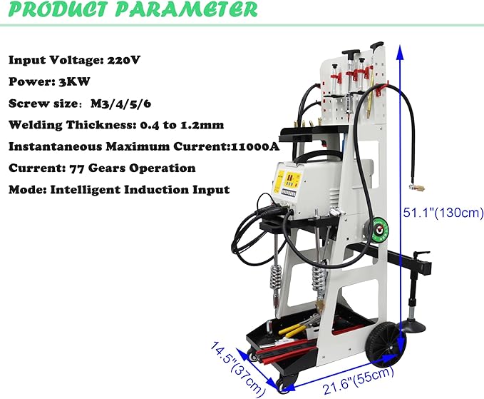 Spot Welder Dent Puller Steel Dent Pulling Machine Dent Repair Kit F90E Spot Welding Machine 3KW Stud Welder Dent Puller Machine Body Repair Removal Tools, 220V