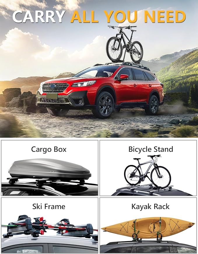 Tuyoung 330lbs Lockble Roof Rack Cross Bars Compatible with Subaru Outback Wilderness 2022-2026 (Only Fit Wilderness), All Aluminum Heavy Duty Crossbars Rooftop Kayak Luggage Racks