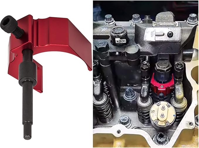 E-cowlboy J-42083 Automatic Timing Pin+9U-7227 Injector Height Adjustment Gauge Tool+Engine Barring Socket for Caterpillar CAT 3406E C-15 C-16 (3 Tools)