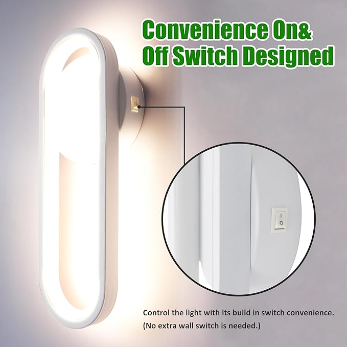 2Pack 12V LED RV Sconce Wall Vanity Reading Light - Dimmable RV Interior Light Fixture with Silicon Lens for Motorhome, Camper, Trailer, Boat - Energy Efficient Decorative Lighting with Switch