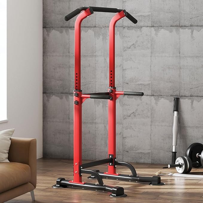 Multi-Functional Power Tower for Home Gym: Adjustable Pull Up & Dip Station with 400 LBS Capacity, Space Saving Strength Training Equipment for Men and Women