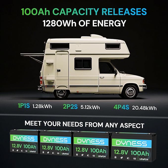 12V 100Ah LiFePO4 Battery BCI Group 31 Lithium Battery with Low-Temp Cut Off Protection, A+ Grade Cell Built-in 100A BMS, Perfect for RV, Solar System, Off-Grid, Home Energy Storage