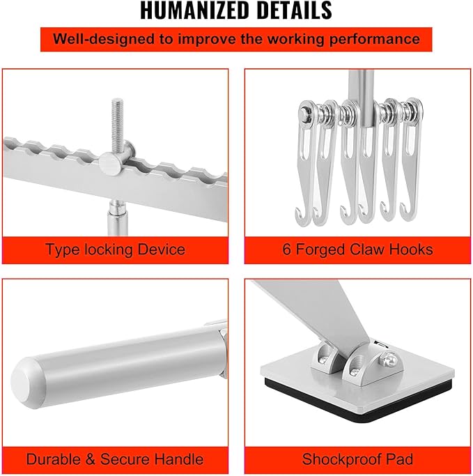 Car Dent Bar Puller Pull Lever Pulling Kit Removal Hammer Repair Auto Body Tool (Silvery)