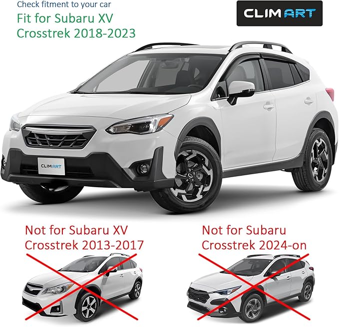CLIM ART Incredibly Durable Rain Guards for Subaru XV Crosstrek/Subaru Impreza 2017-2023 Hatchback, Original Tape-on Window Deflectors, Vent Deflector, Window Visors, Car Accessories, 4 pcs. - 418122