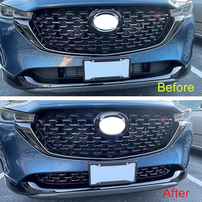 Compatible with 2022 2023 2024 2025 Mazda CX5 Accessories Front Grille Inserts Bumper Grill Guard Molding Trim (Glossy Black Not for 2017-2021)