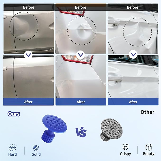 128pcs Dent Puller Kit, Car Dent Puller for Dent Removal, Slide Hammer 2 in 1 T-Bar, Bridge Dent Puller, Adjustable Dent Lifter, Dent Remover Tool for Car Refrigerator Door Ding Repair