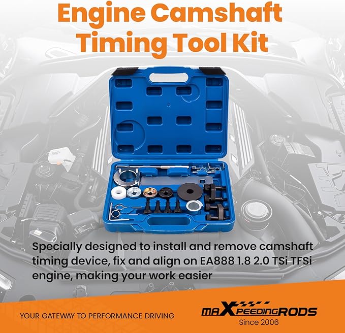 maXpeedingrods Engine Camshaft Crankshaft Timing Tool Kit EA888 1.8 2.0 TSI/TFSI for Audi for Volkswagen for Skoda T10352 T40196 T40271 T10368 T10354 T10355 T10060A T40011 T40098 T40267, 19 Pcs