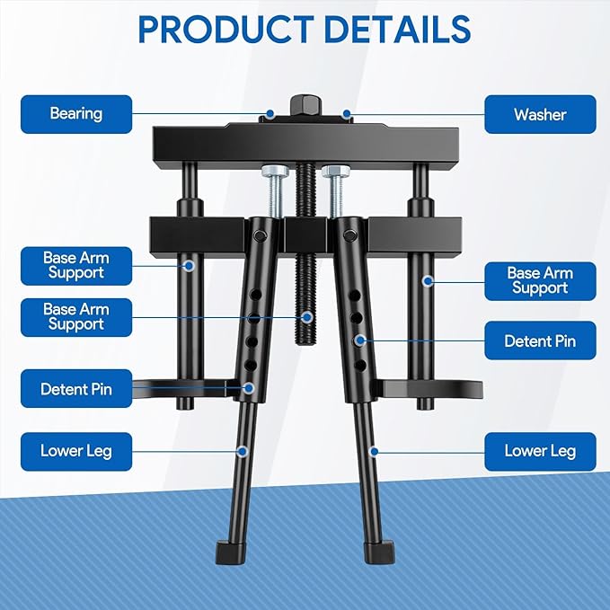 Universal Cylinder Liner Puller, Fit Mack Cummins CAT Caterpillar Works on Wet Liner from 3-7/8”to 6-1/4”Bore, Diesel Engine Cylinder Liner Removal Tool, Replace for OEM PT-6400-C 3376015 M50010-B