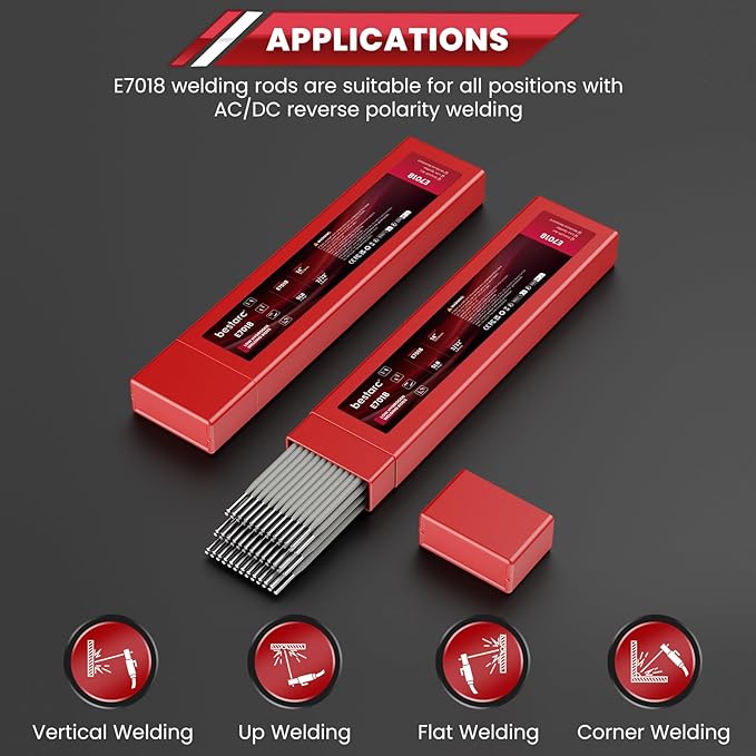 bestarc E7018 Welding Rod 3/32" 5LB, Low Hydrogen Carbon Steel Stick Welding Rods for ARC Welding Equipment, Welding Sticks Electrodes for All Position Welds