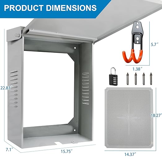 Outdoor EV Charger Enclosure, Wall Charger Cover for Tesla, EV Electric Vehicle Car Charger Cover with Lock, Indoor ＆ Outdoor (Charger Box)