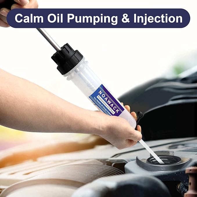 Fluid Extractor Pump, Manual Oil Extractor for Cars, ATVs & Lawn Mowers - Oil Transfer Pump with Flexible Hoses, Brake/Transmission Fluid Extractor, Oil Change Tools 7 oz (200 ml)