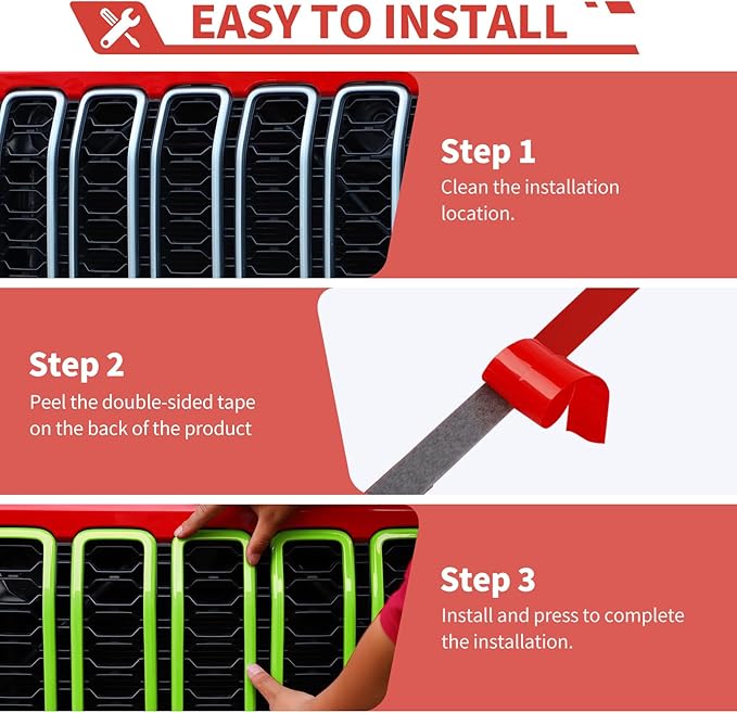 Front Grill Inserts Front Headlight Cover Kit fit for Jeep Wrangler JL JLU Gladiator JT 2024+ Exterior Accessories,Light Green