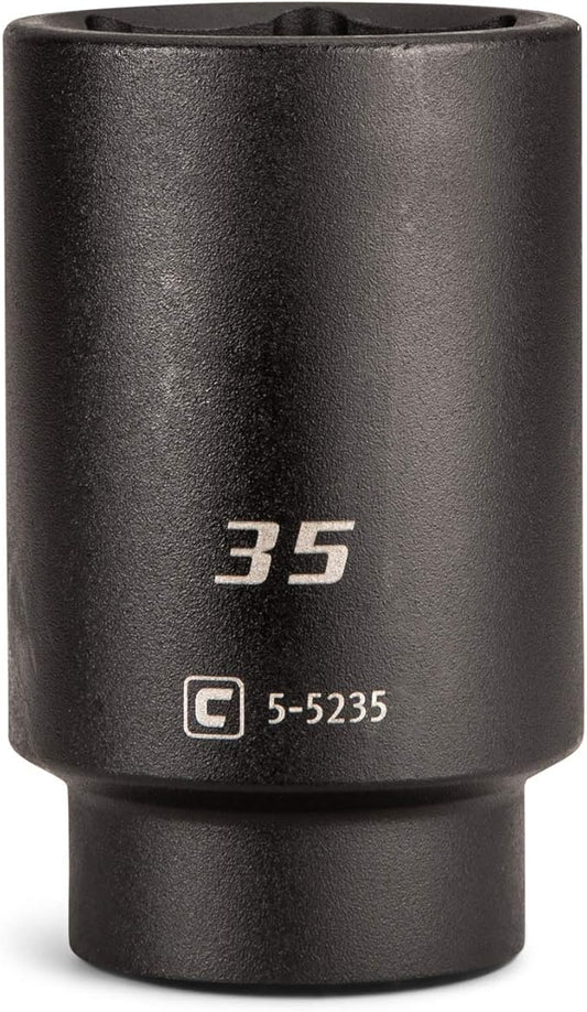 Capri Tools Deep Impact Socket, 1/2-Inch Drive, 6-Point, Metric (35 mm)