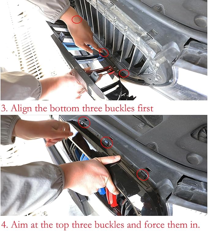 Fit For BMW 5 Series G30 G31 2017-2023 Sport Double Slats Air Front Grille Kidney Grille Replacement Cover Set 520i 530e 530i 540i 540d 550i (2017-2020 Carbon fiber color)