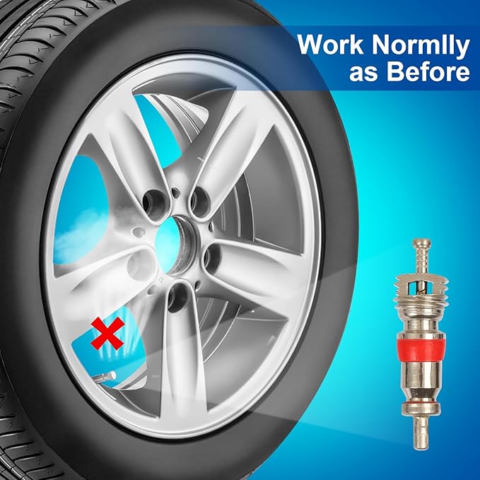 9002/TRC1 Nickel Plated Brass Tire Valve Core for Most Automotive, RV, ATV, Tire Valve Stems Remover Replacement, Length 0.75'',Dia 0.2'', Pack of 100