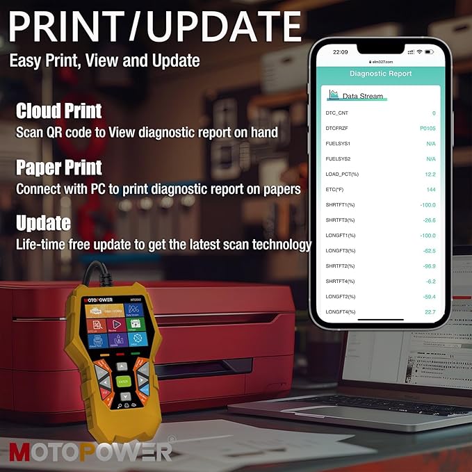 MOTOPOWER MP69040 Car OBD2 Scanner Code Reader Engine Fault Code Reader Scanner CAN Diagnostic Scan Tool for All OBD II Protocol Cars